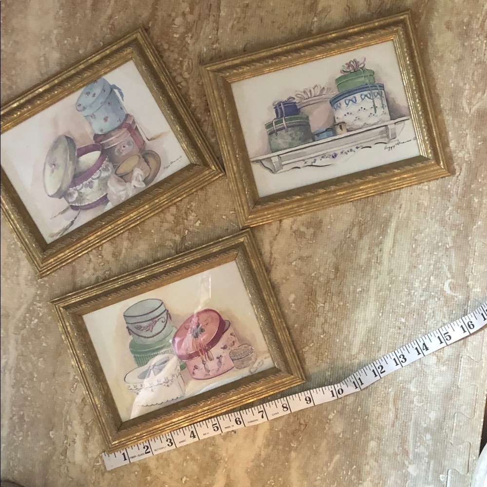 Set of 3 Framed Prints - Gold Frames